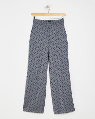Geo Jaquard Satin Wide Leg Trousers