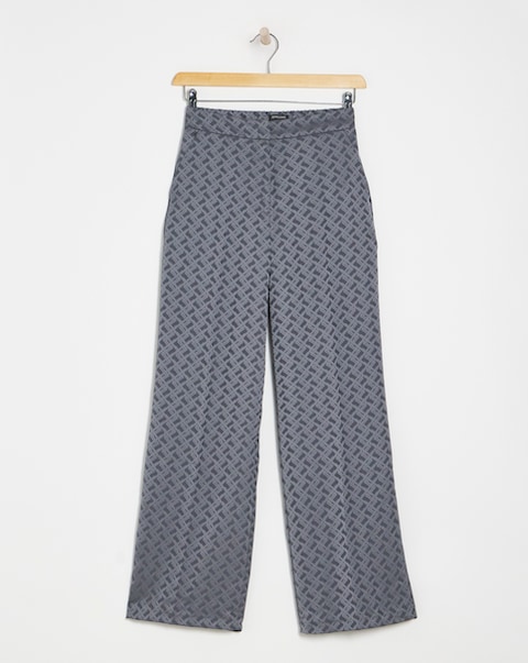 Geo Jaquard Satin Wide Leg Trousers