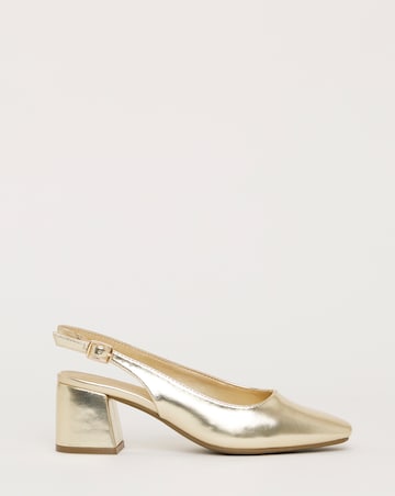 Henrietta Flexi Sole Block Heel Slingback Shoe Wide E fit
