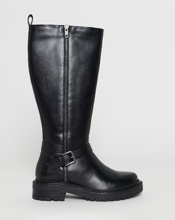 Sherry Zip Detail Knee High Boots - Extra Wide Fit (EEE) & Super Curvy Calf