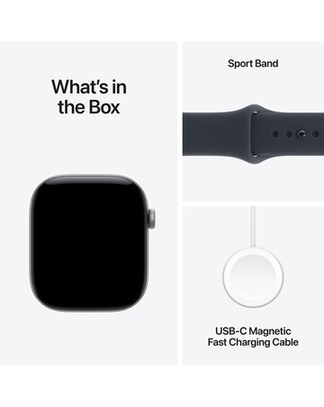 Apple Watch Series 12 GPS 46mm - Space Grey Aluminium/Navy Blue Sport Band - S/M