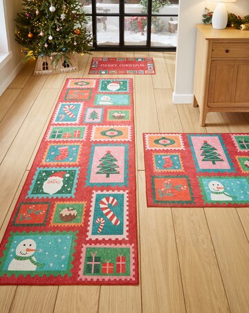 Christmas Stamps Washable Runner