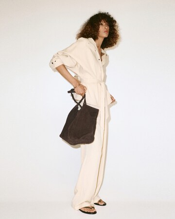 Mango Suede Leather Shopper Bag