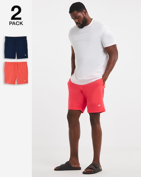 JACK & JONES Maui Swim Trunks 2 Pack - Navy/Coral