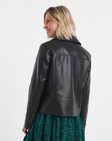 Black Faux Leather Biker Jacket