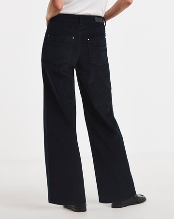 Cord Pocket Front Crop Wide Leg Jeans
