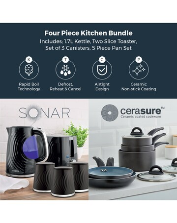 Tower Sonar Kettle, 2 Slice, Canister