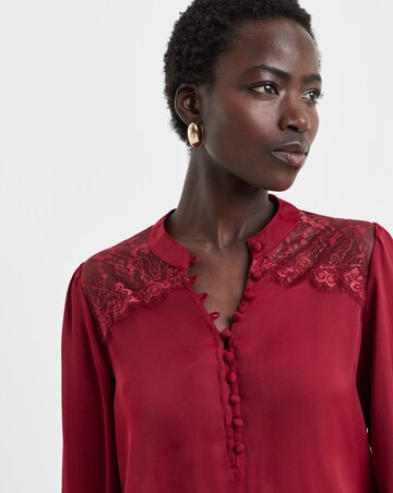 Berry Lace Panel Blouse