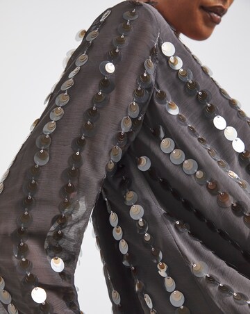 Joanna Hope Sequin Bubble Hem Top