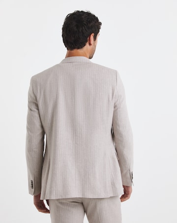 Linen Blend Pinstripe Suit Blazer
