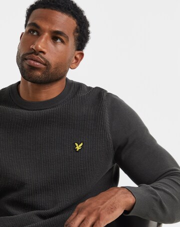 Lyle & Scott Waffle Front Crew Neck Jumper - Slate