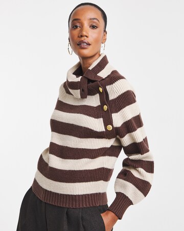 Asymetric Collar Stripe Jumper