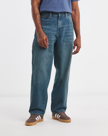 Dickies 954 Relaxed Straight Work Jeans - Khaki Tinted Blue