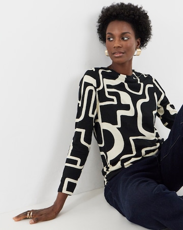 Animal Print Crew Neck Long Sleeve T-Shirt