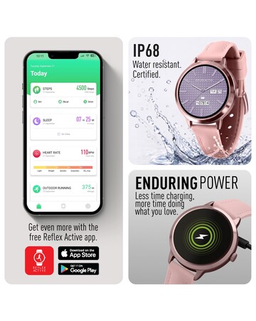 Reflex Active Spectre AMOLED Silicone Strap Smart Watch - Pink