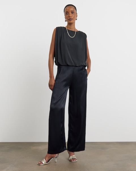 Joanna Hope Hammered Satin Wide Leg Trousers