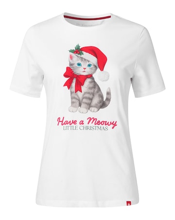 Joe Browns Christmas Cat Graphic T-shirt