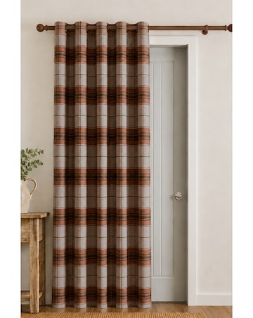 Catherine Lansfield Brushed Woven Glencoe Check Door Curtain