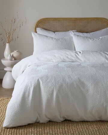 Serene Embossed Geo Duvet Cover Set