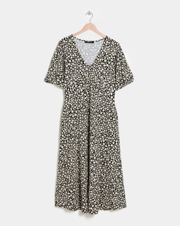 Bubble Sleeve Soft Touch Jersey Dress