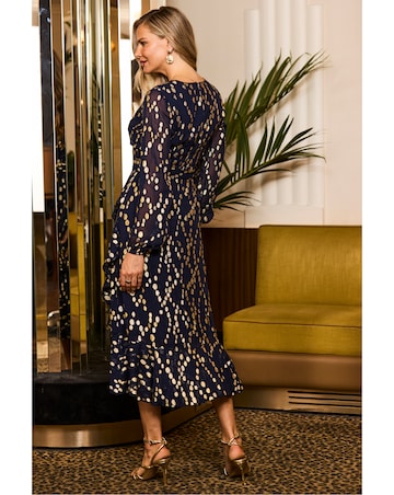 Sosandar Petite Metallic Spot Dress