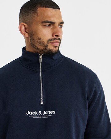 Jack & Jones Vesterbro Quarter Zip Sweat Top and Pants Set - Navy