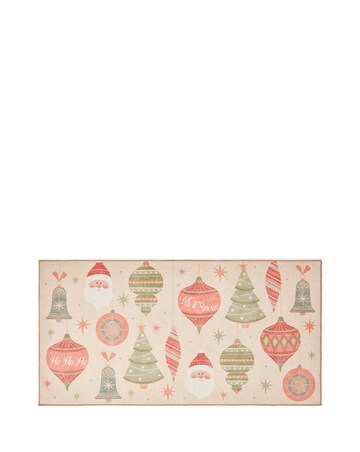 Christmas Baubles Washable Large Doormat