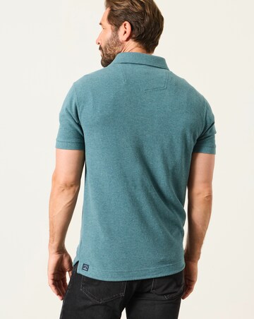 FatFace Short Sleeve Pique Polo - Dark Teal Blue