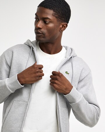 Lacoste Classic Zip Through Hoodie - Grey Marl