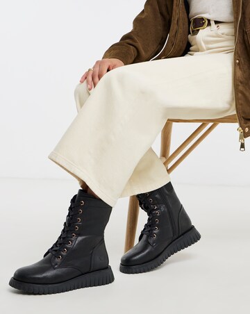 Heavenly Feet Fern Lace Up Chunky Boot - Extra Wide Fit (EEE)