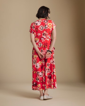 Julipa Printed Pocket Jersey Midi Dress