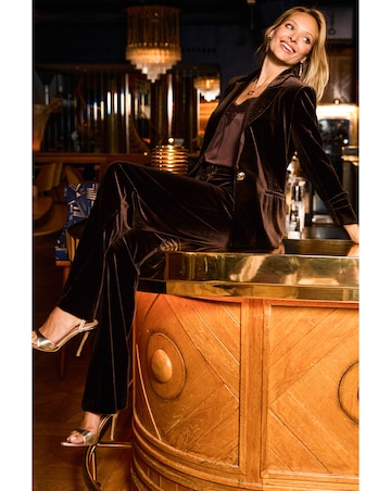 Sosandar Luxe Velvet Wide Leg Trousers