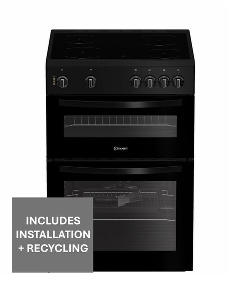 Indesit ITE6VMB 60cm Electric Twin Cooker with Ceramic Hob - Black Installation