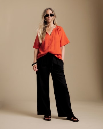 Julipa Short Sleeve Cotton Cheesecloth Top