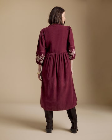 Julipa Embroidered Cord Midi Dress