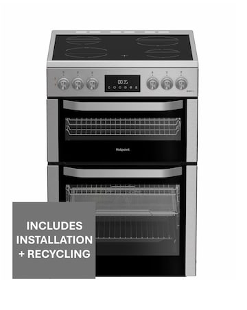 Hotpoint HDE6VDCAX 60cm Electric Double Cooker with Air Fry Install