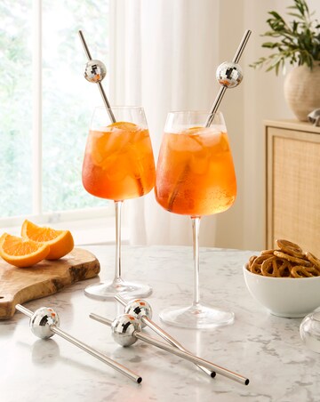 Disco Ball Metal Straws Pack