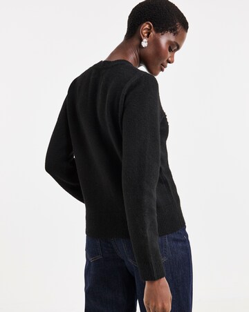 Diamante Bow Long Sleeve Jumper