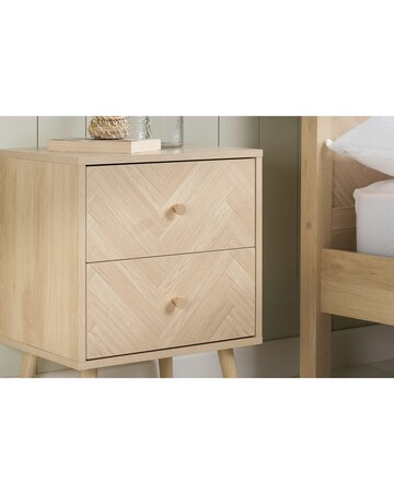 Herringford 2 Drawer Bedside Table