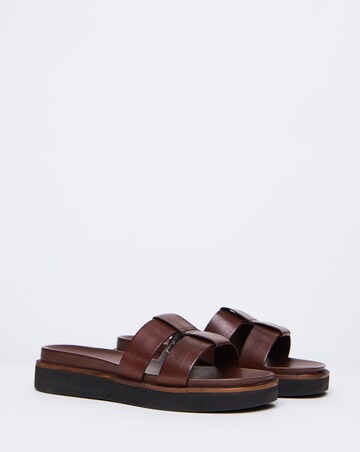 Rosalind Leather Twin Strap Mule - Wide Fit (E)