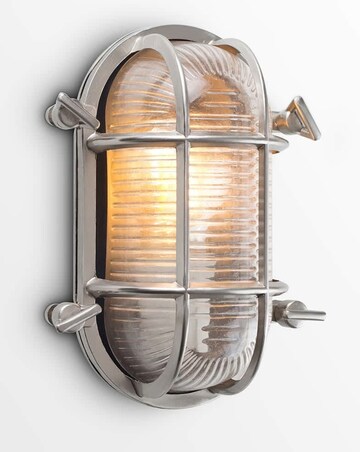 ValueLights Bow Chrome Bulkhead IP64 Outdoor Wall Light - Bulb Included