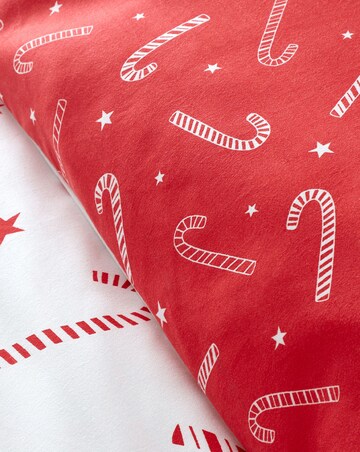 Catherine Lansfield Christmas Candy Cane Duvet Cover Set