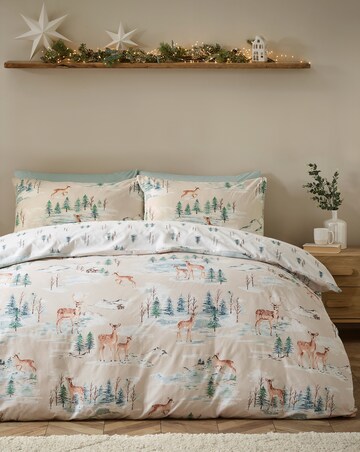 Catherine Lansfield Brushed Christmas Deer Duvet Cover Set
