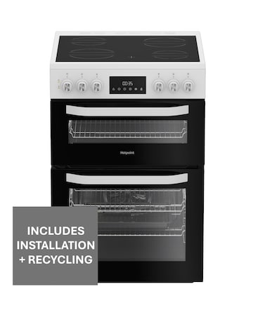 Hotpoint HDE6VDW 60cm Electric Double Cooker with Multiflow Installation