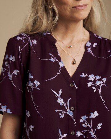 Julipa Printed Button Down Peplum Blouse