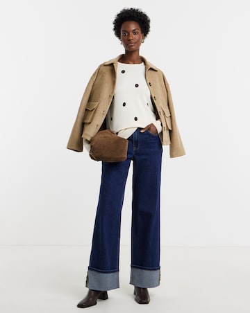 Spot Print Fine Knit Crew Neck Jumper