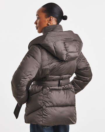 Mocha Zip Front Padded Coat