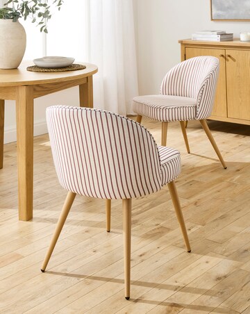 Emilie Pair of Striped Dining Chairs