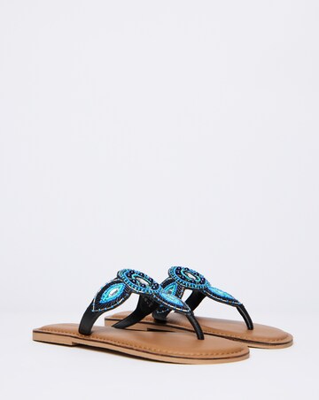 Orchid Beaded Toe Post Sandal - Wide Fit (E)
