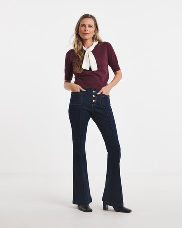 Seam Front Military Flare Jeans